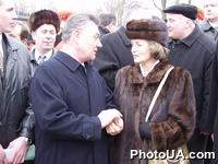 Мэр Киева А.Омельченко с супругой, И.Салий на праздновании Крещения 2001 года в Киеве