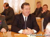 Председатель Верховного Совета Украины И.Плющ во время встречи с министром обороны России