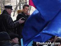 Народный депутат Украины, Председатель Украинской Социал-демократической Партии Украины, член фракции "Батькивщина" В. Онопенко на "Митинге правды: свободу Юлии Тимошенко" возле Генеральной прокуратуры Украины