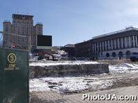 Возведение монумента в честь провозглашения Независимости Украины в городе Киеве (вид со стороны улицы Хрещатик)