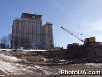 Возведение монумента в честь провозглашения Независимости Украины в городе Киеве (вид со стороны улицы Хрещатик)