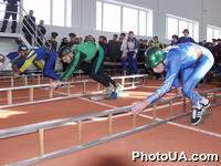 Зимний чемпионат Украины по пожарно-прикладному спорту. Конкурсное соревнование- подъем по штурмовой лестнице в окно четвертого этажа учебной башни