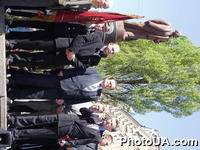 Лидери КПРК Украины на митинге солидарности трудящихся, организованном Коммунистической партией рабочих и крестьян в честь Дня солидарности трудящихся возле памятника В. Ленина в Киеве