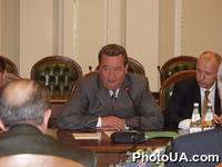 Глава Верховного Совета Украины Иван Плющ на официальной встрече с Президентом Молдовы Владимиром Ворониным во время двухдневного визита Президента Молдовы в Украину