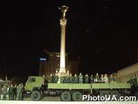 Во время трнировки военного парада, посвященного 10-й годовщине Независимости Украины (Крещатик, город Киев)