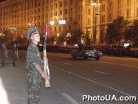Во время тренировки военного парада, посвященного 10-й годовщине Независимости Украины (Крещатик, город Киев)