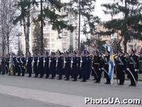 Курсанты Национальной академии обороны Украины на встрече военной делегации Словацкой Республики во главе с министром обороны страны Йозефом Станком