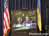 Телевизионный мост между украинскими парламентариями и конгрессменами США в Посольстве США в Украине