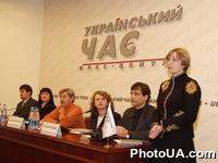 Пресс-конференция по поводу открытия медийного фестиваля "Год Свободы". На фото: И.Геращенко, А.Медзик, О.Герасимьюк, А Халпахчи, С.Цеголко та В.Олексеенко